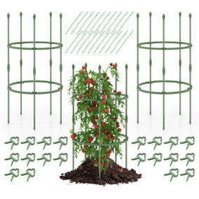 Costway 3-Pack Garden Tomato Trellis 54cm/102cm Adjustable Tomato Cage Plant Support Stands