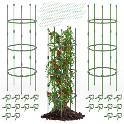 Costway 3-Pack Garden Tomato Trellis Height Adjustable Tomato Cage ...