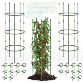 Costway 3-Pack Garden Tomato Trellis Height Adjustable Tomato Cage 154cm Plant Support for Climbing Plants