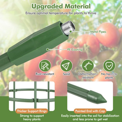 Costway 3-Pack Garden Tomato Trellis Height Adjustable Tomato Cage ...