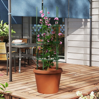 Costway 3 Pack Tomato Cage 153 cm Adjustable Tall Plant Support Trellis ...