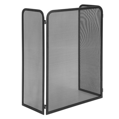Costway 3-Panel Fireplace Screen Foldable Metal Mesh Fire Spark Guard Fireplace Cover