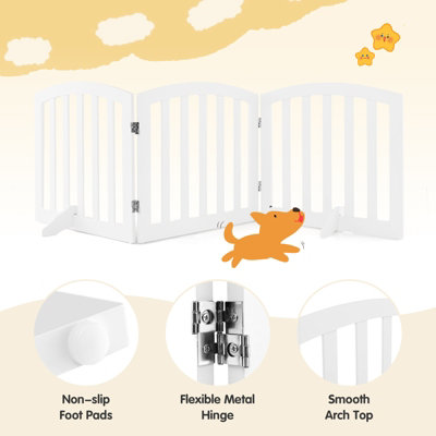 Dog Gate Indoor, 3 Panel Freestanding Dog Gates With