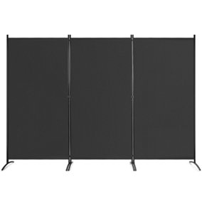 Costway 3 Panels Freestanding Room Divider Wall Folding Room Partition Separator Privacy Black