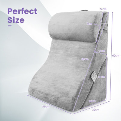 Costway 3 PCS Bed Wedge Pillow Post Surgery Set Ergonomic Incline Pillow For Sleeping