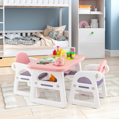 Kids table and chair set with storage online