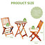 Costway 3 PCS Outdoor Folding Bistro Set Home Garden Chair and Table Set W/ Cushions