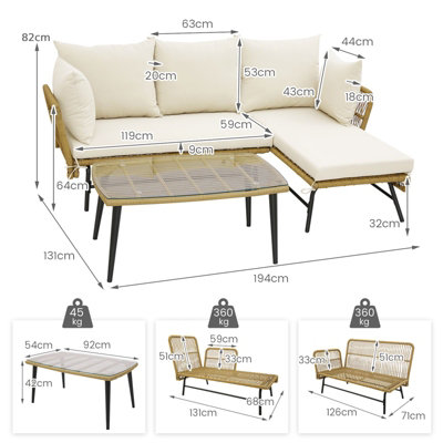 L shaped on sale balcony furniture