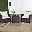 Costway 3 PCS Patio Rattan Sofa Set Backyard Outdoor Wicker Conversation Set