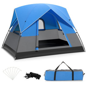 Costway 3-person Camping Tent Waterproof Double-layer Tent w/ Removable Floor Mat