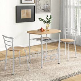 Costway 3-Piece Dining Table Set Kitchen Breakfast Nooks Table and Chairs