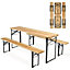 Costway 3-Piece Folding Picnic Table and Bench Set Wooden Dinning Table with Seat Set
