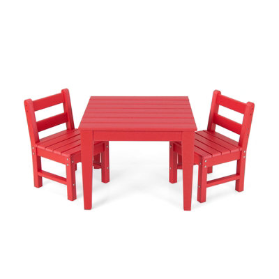 Costway 3-Piece Kids Table Chairs Set Toddler Activity Table Desk Chairs  Waterproof