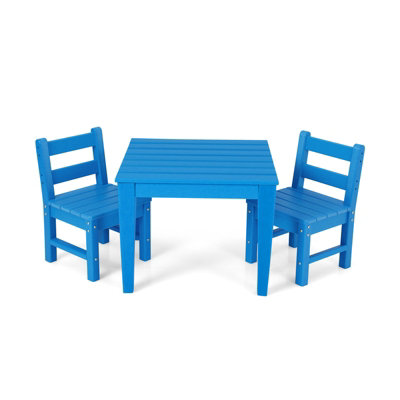Costway 3-Piece Kids Table & Chairs Set Toddler Activity Table Desk ...