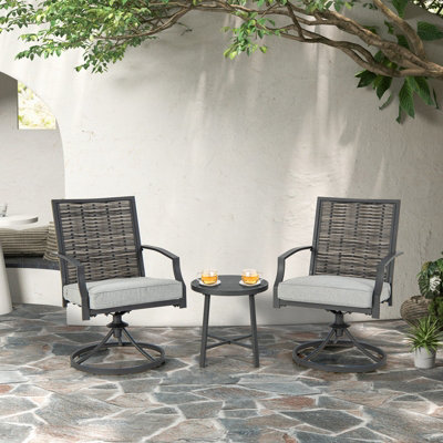 3 piece deals swivel patio set