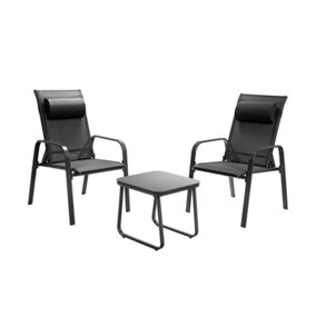 Costway 3-Piece Patio Bistro Set W/ Coffee Table & 2 Stackable Chair