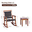 Costway 3 Pieces Acacia Wood Rocking Chair Set w/  Side Table