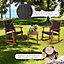 Costway 3 Pieces Acacia Wood Rocking Chair Set w/  Side Table