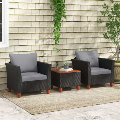 Patio Wicker Furniture Outdoor 4PCs Rattan Sofa Garden Conversation Set w/ Table offers