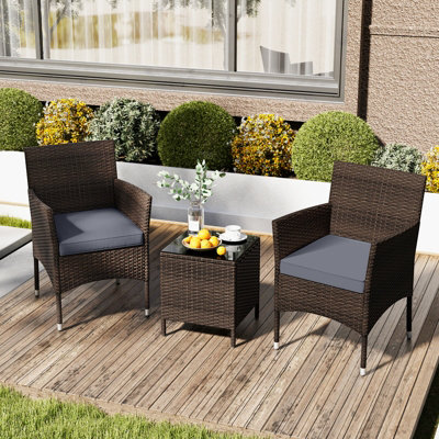 Outdoor Bistro Set For MoNiBloom Patio Furniture Set, 3-Piece
