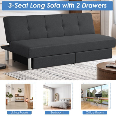 Convertible futon sofa bed deals with storage