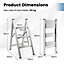 Costway 3 Step Ladder Folding Aluminum Structure Step Stool w/ Wide Anti-Slip Pedal