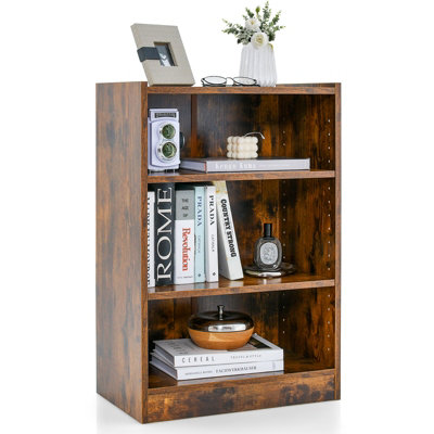 Costway 3-Tier Adjustable Bookcase Bookshelf Modern Display Cabinet w/ Anti-toppling Device