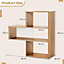 Costway 3-Tier Convex Display Bookshelf Wooden Freestanding Bookcase Storage Stand Rack