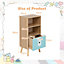 Costway 3-tier Kids Toy Storage Shelf Floor Standing Wood Bookcase w/ Drawer