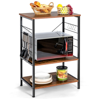 X-cosrack Kitchen Baker's Rack With Storage Cabinet - Microwave Stand, Coffee Bar, Adjustable Shelves