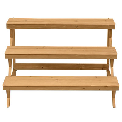 Costway 3-Tier Ladder Plant Stand Wooden Flower Pot Display Shelf Rack ...