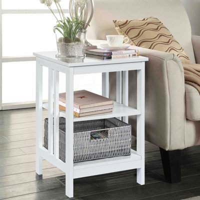 Costway 3 Tier Nightstand Wooden End Table Sofa Bed Side Table Storage Display Stand
