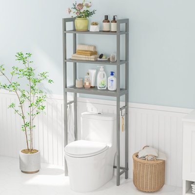 Costway 3 Tier Over The Toilet Storage Shelf Space Saving Metal Bathroom Organizer