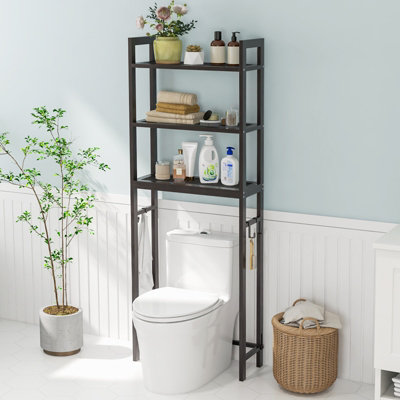 Costway 3-Tier Over-The-Toilet Storage Shelf Space Saving Metal ...