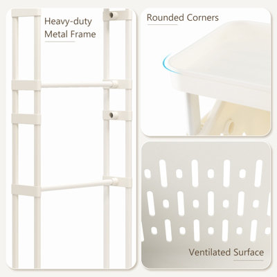 Everyday Home 3-Tier Slide Out Laundry Cart – Slim 5-Inch Wide Rolling Storage Cart For Tight Spaces