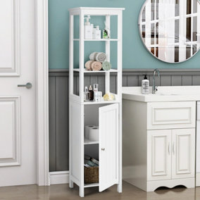 Costway 3-Tier Shelf Narrow Bathroom Cabinet Freestanding Floor Storage Cabinet Organizer