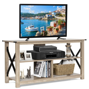 Costway 3-Tier TV Stand for TVs up to 55" Industrial Console Table Entertainment Center