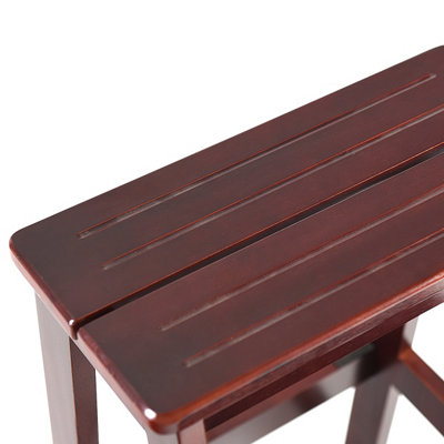 Costway 3 Tier Wood Step Stool Indoor Folding Step Ladder - 6