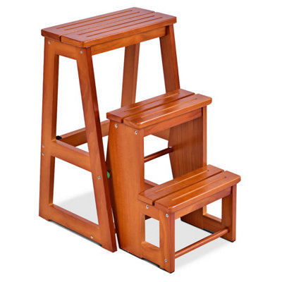 Mahogany store step stool