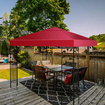 Costway 3 x 3 m Gazebo Replacement Canopy Top Cover Outdoor Patio Pavilion Cover - 3