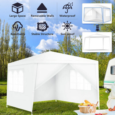 Costway 3 x 3 M Gazebo Shelter Outdoor Patio Pavilion Screen Shelter with Sidewalls - 6