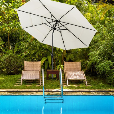 Costway 3 X 3M Patio Umbrella 3-Tier Double Vented Outdoor Crank Umbrella Market Table Umbrella - 3