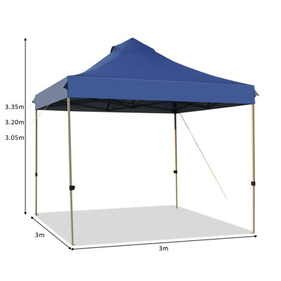 Costway 3 x 3m Pop Up Canopy Tent Outdoor Folding Party Tent Commercial Instant Shelter
