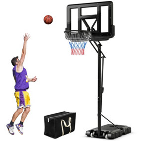 Costway 308 to 368cm Basketball Hoop Set w/Wheels & Free Secure Bag Indoor Outdoor
