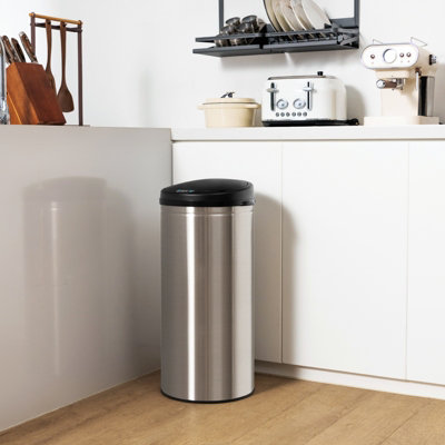 Costway 30L Automatic Trash Can Motion Sensor Garbage Bin with Stainless Steel Frame - 6