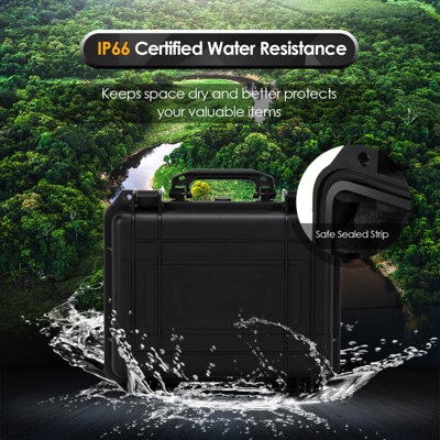 Costway 34 x 31 x 16 cm Hard-Shell Dry Box Portable Waterproof Hard Case - 6