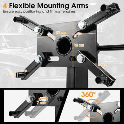 COSTWAY 340kg Capacity Engine Stand Heavy Duty Engine Motor Stand with ...