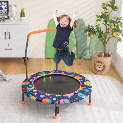 Costway 36 Inch Kids Jumping Trampoline Mini Trampoline W LED Lights Toddler Rebounder