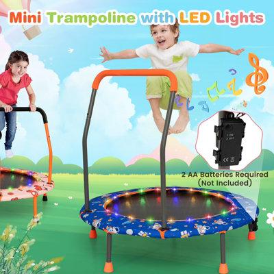 Costway 36 Inch Kids Jumping Trampoline Mini Trampoline W LED Lights Toddler Rebounder DIY at B Q