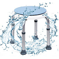 Costway 360 Rotating Shower Stool Shower Bath Chair 6 Height Setting W/ Anti-Slip Rubber Tips